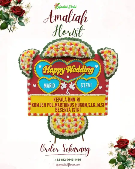 Papan Bunga Pernikahan Battang